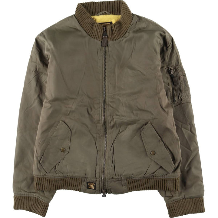 Ralph Lauren Polo Jeans Company padded military flight jacket, men's size L Nylon Khaki type Vintage Second Hand