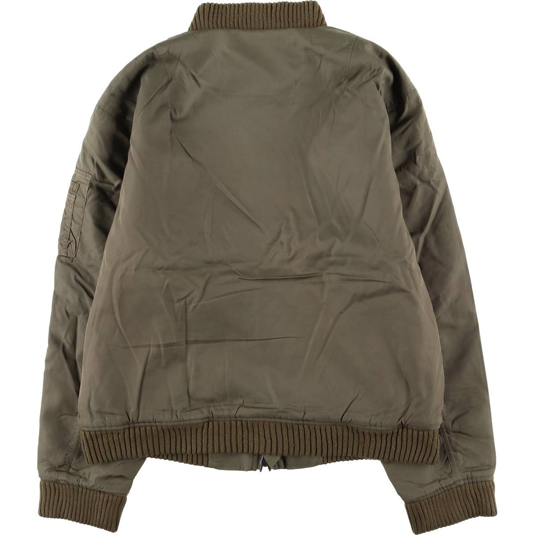 Ralph Lauren Polo Jeans Company padded military flight jacket, men's size L Nylon Khaki type Vintage Second Hand