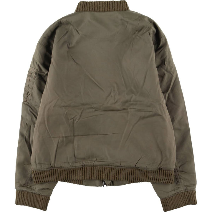 Ralph Lauren Polo Jeans Company padded military flight jacket, men's size L Nylon Khaki type Vintage Second Hand