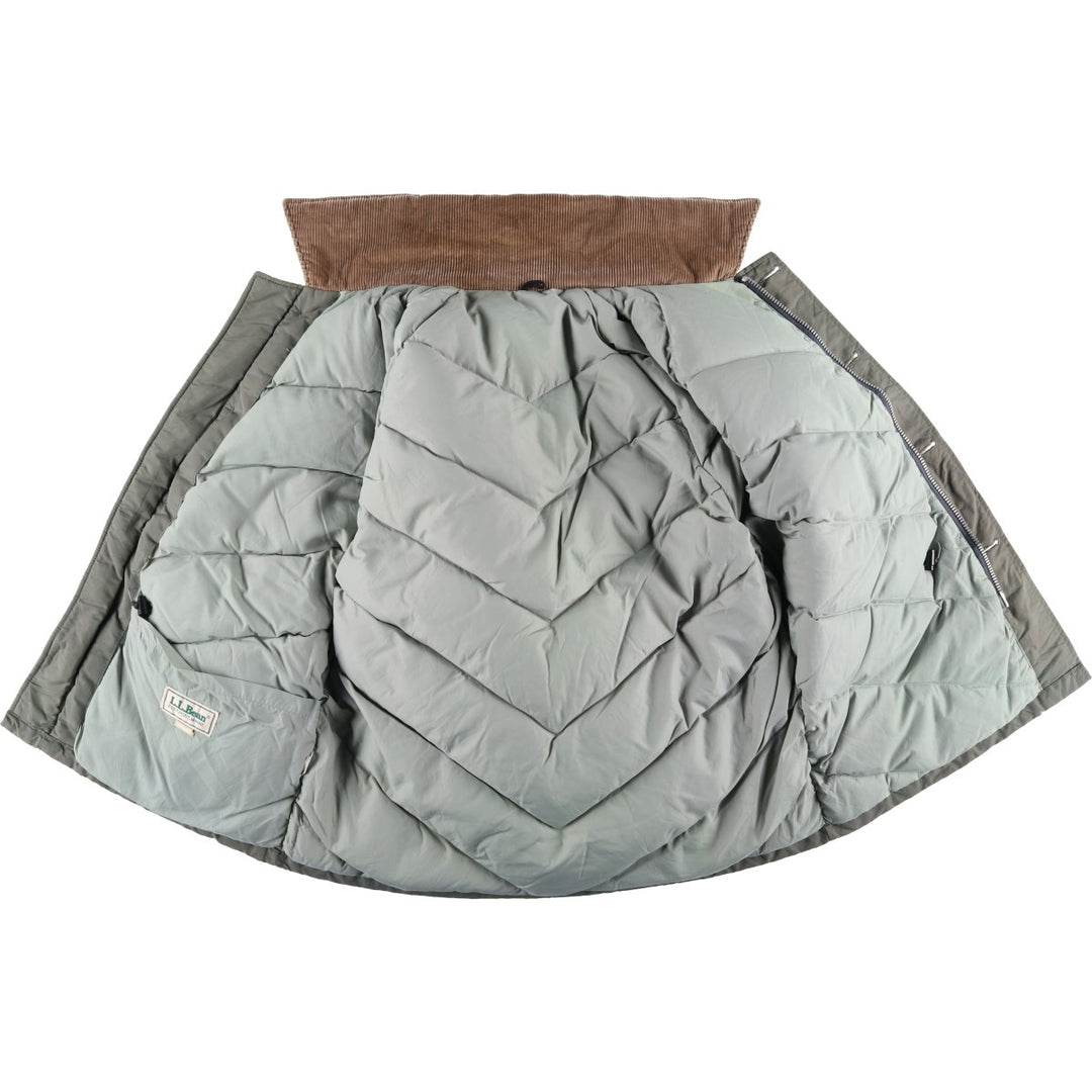 Vintage LLBean goose down jacket from the 1980'S to 1990s, made in the USA, size L. Nylon Khaki type Vintage Second Hand
