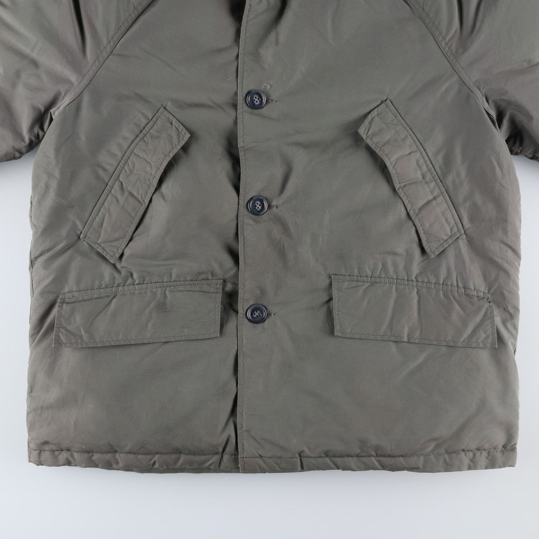 Vintage LLBean goose down jacket from the 1980'S to 1990s, made in the USA, size L. Nylon Khaki type Vintage Second Hand