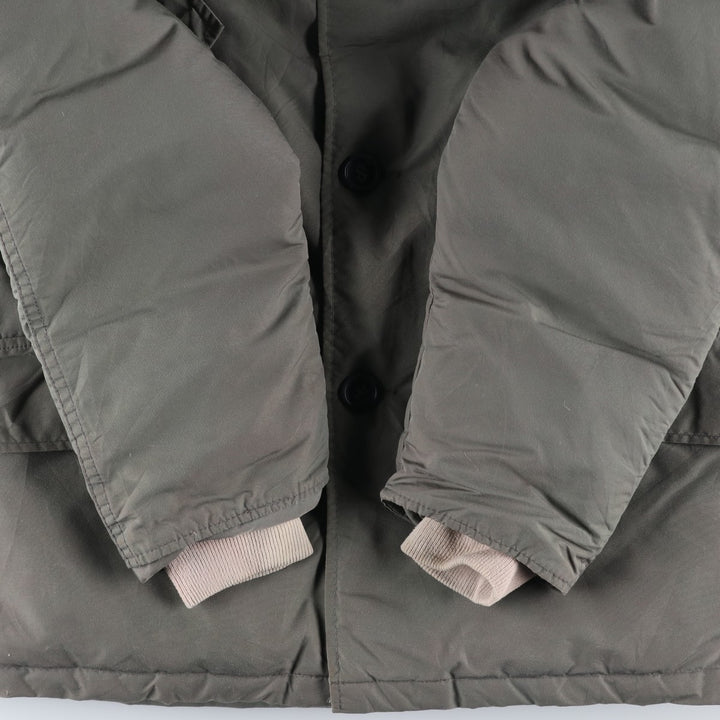 Vintage LLBean goose down jacket from the 1980'S to 1990s, made in the USA, size L. Nylon Khaki type Vintage Second Hand