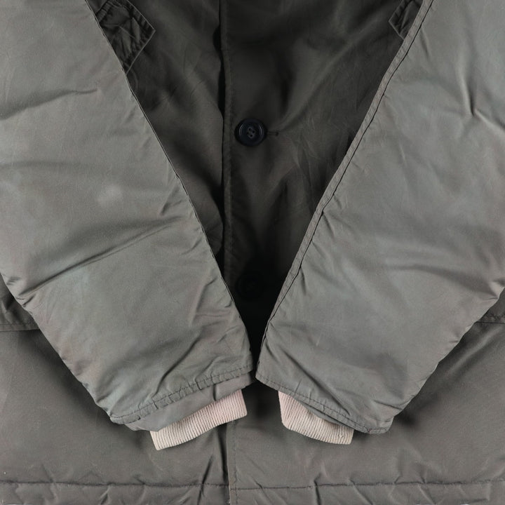 Vintage LLBean goose down jacket from the 1980'S to 1990s, made in the USA, size L. Nylon Khaki type Vintage Second Hand