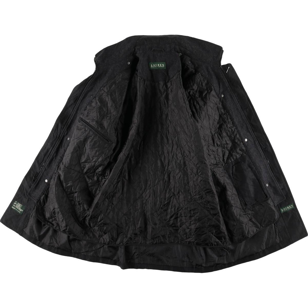Ralph Lauren Lauren half coat, men's size L polyester black type Vintage Second Hand