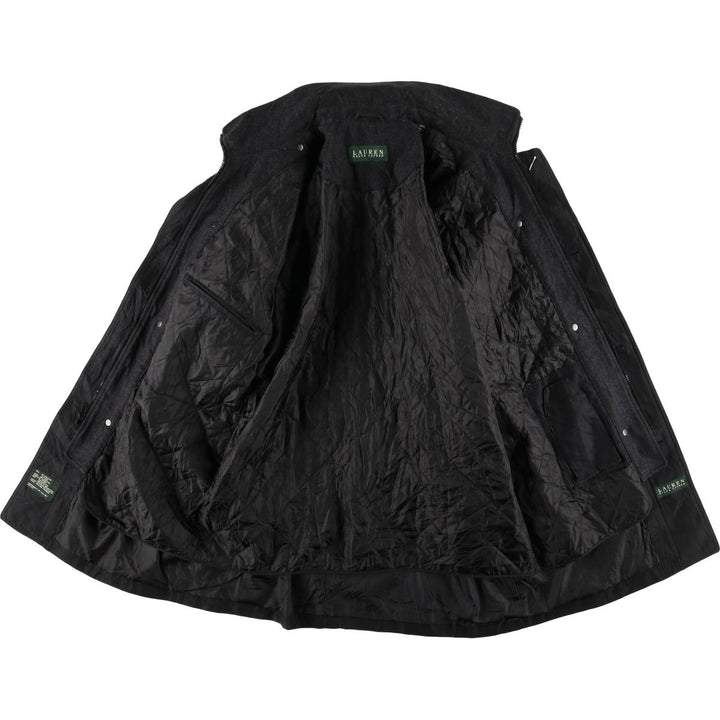 Ralph Lauren Lauren half coat, men's size L polyester black type Vintage Second Hand