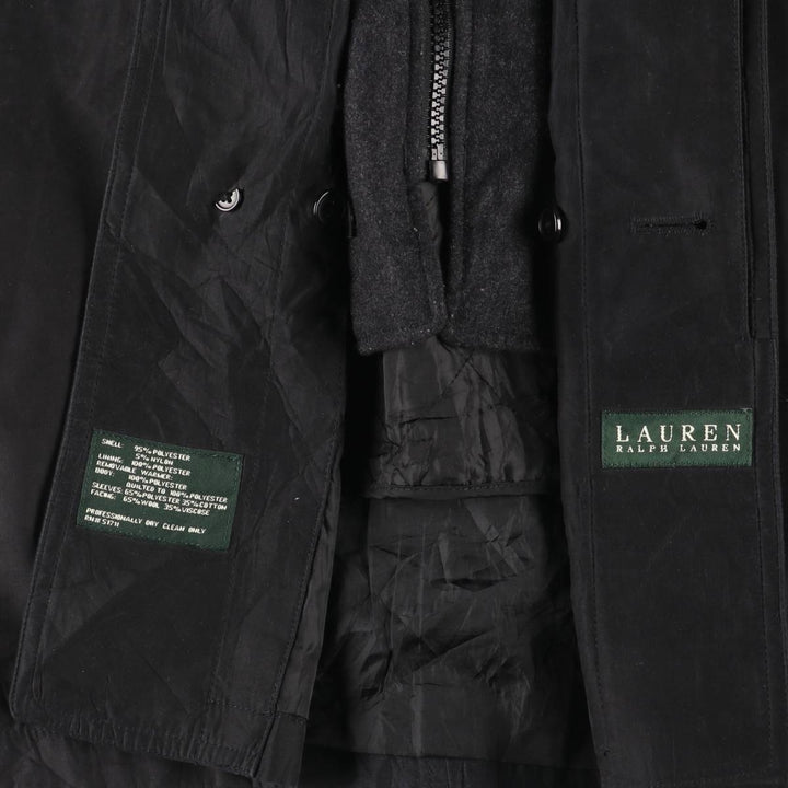 Ralph Lauren Lauren half coat, men's size L polyester black type Vintage Second Hand