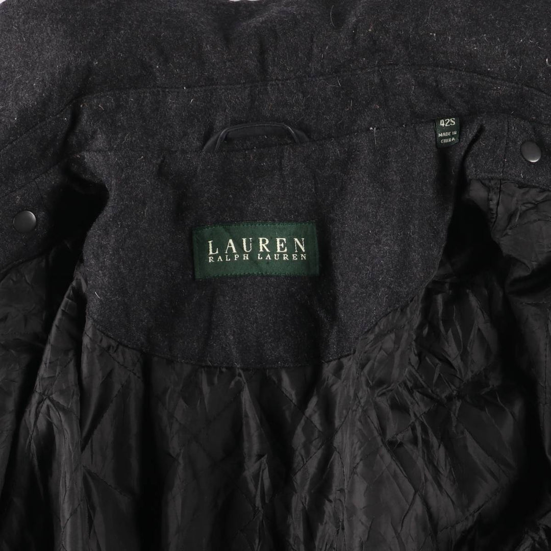 Ralph Lauren Lauren half coat, men's size L polyester black type Vintage Second Hand