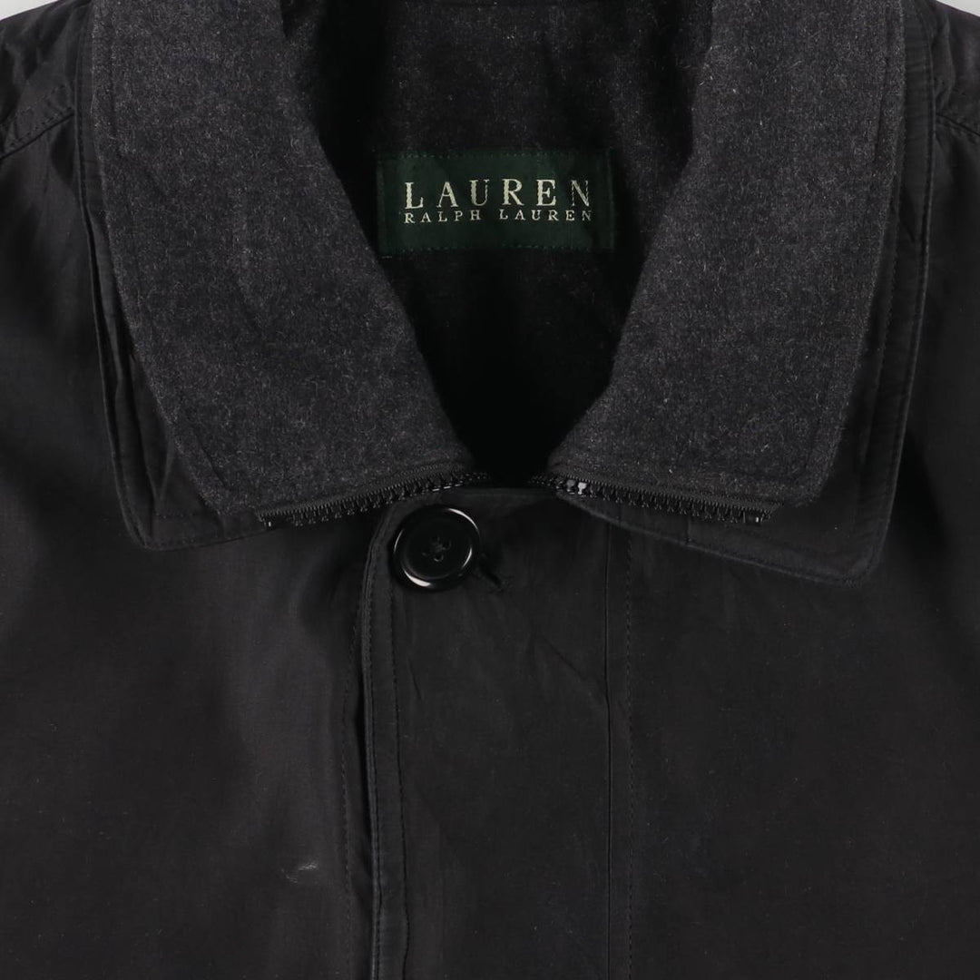 Ralph Lauren Lauren half coat, men's size L polyester black type Vintage Second Hand