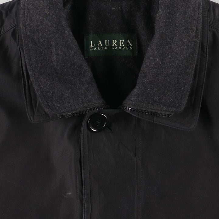 Ralph Lauren Lauren half coat, men's size L polyester black type Vintage Second Hand