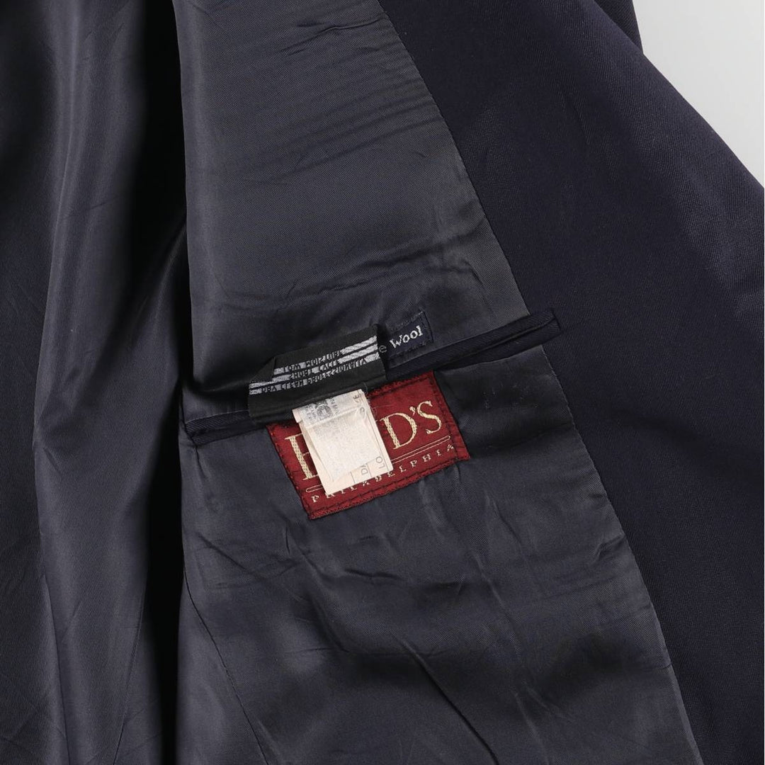 Burberry's wool tailored jacket, men's size L wool navy blue type Vintage Second Hand