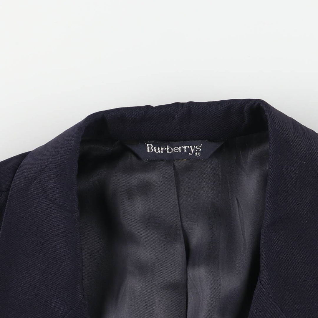 Burberry's wool tailored jacket, men's size L wool navy blue type Vintage Second Hand