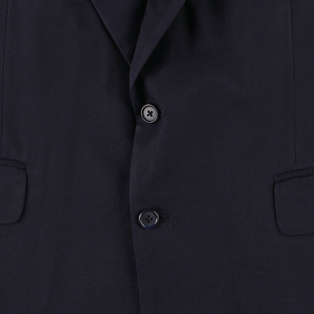 Burberry's wool tailored jacket, men's size L wool navy blue type Vintage Second Hand