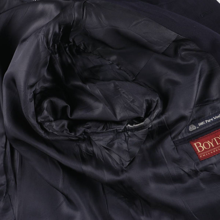 Burberry's wool tailored jacket, men's size L wool navy blue type Vintage Second Hand