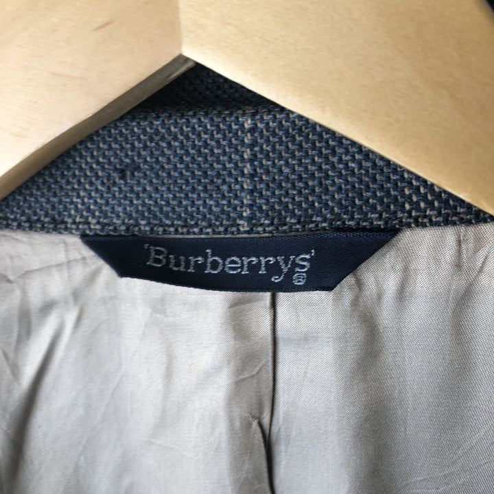 Burberry's Check Pattern Wool Tailored Jacket, Made in USA, Men's Size XL wool gray type Vintage Second Hand