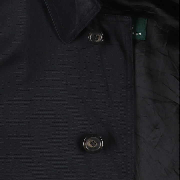 Ralph Lauren LAUREN Lauren Balmacaan Coat, Men's Size M cotton black type Vintage Second Hand