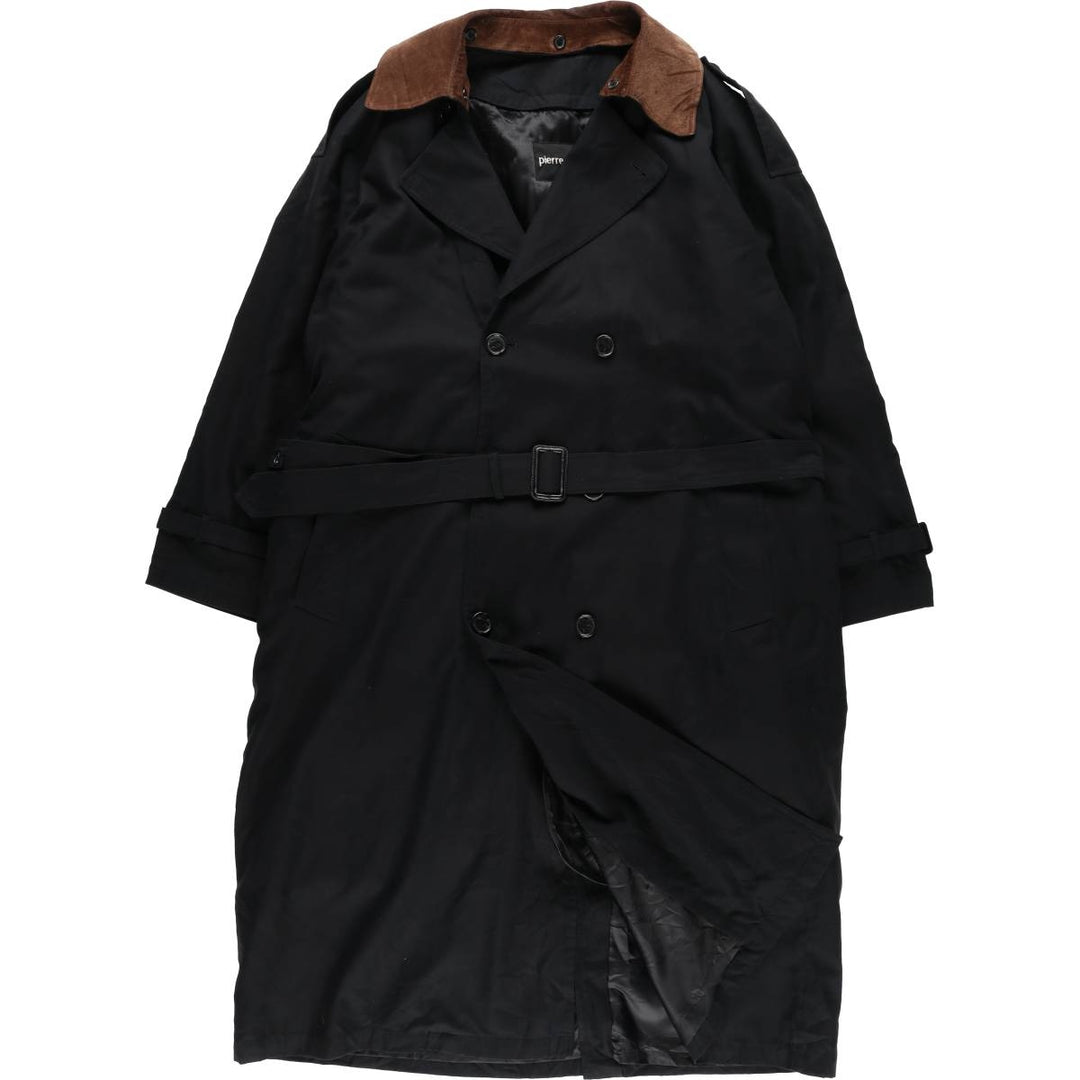 Pierre Cardin trench coat, men's size XL polyester black type Vintage Second Hand