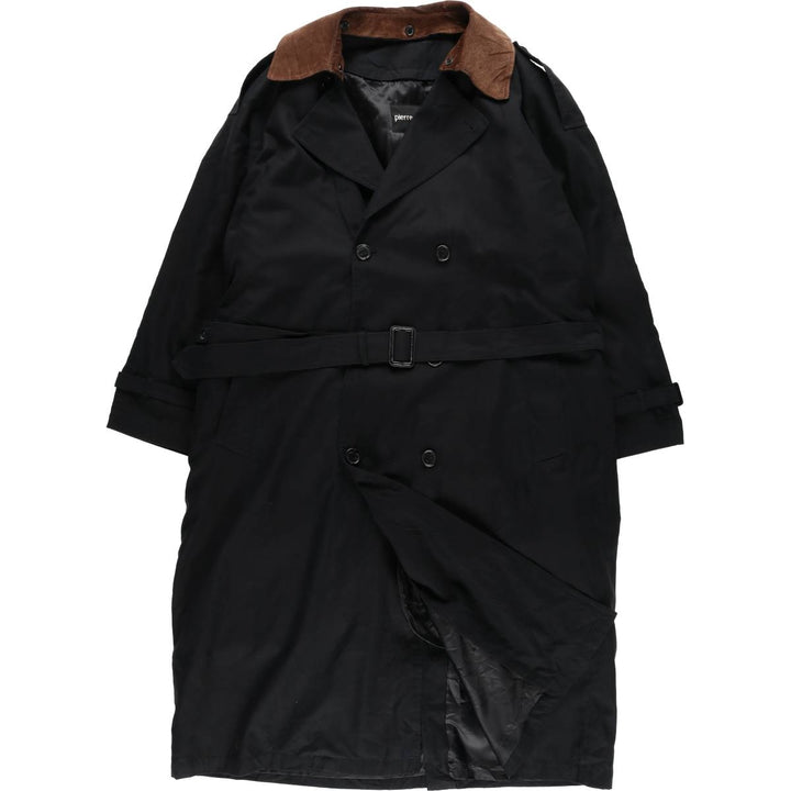 Pierre Cardin trench coat, men's size XL polyester black type Vintage Second Hand