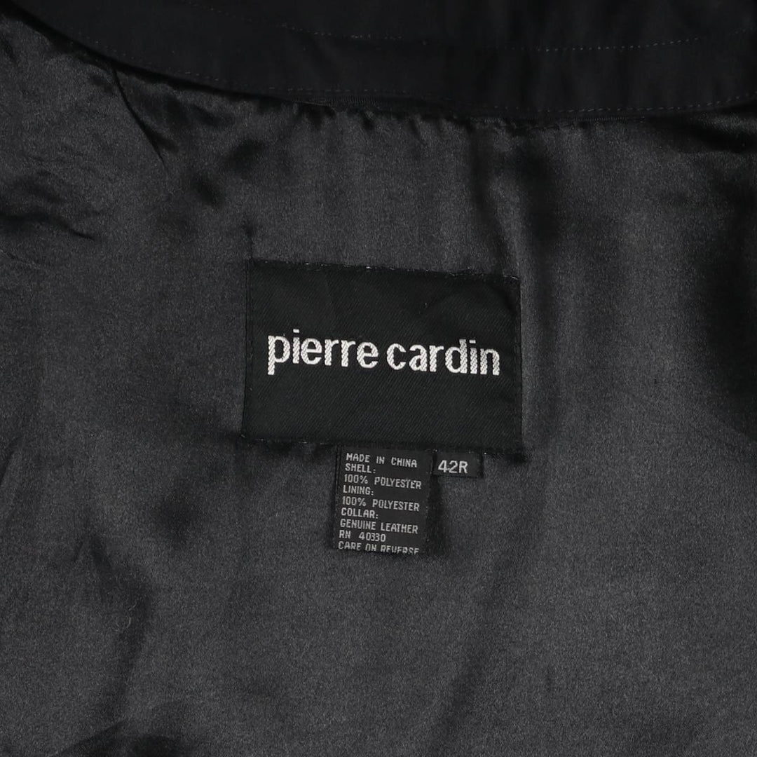Pierre Cardin trench coat, men's size XL polyester black type Vintage Second Hand