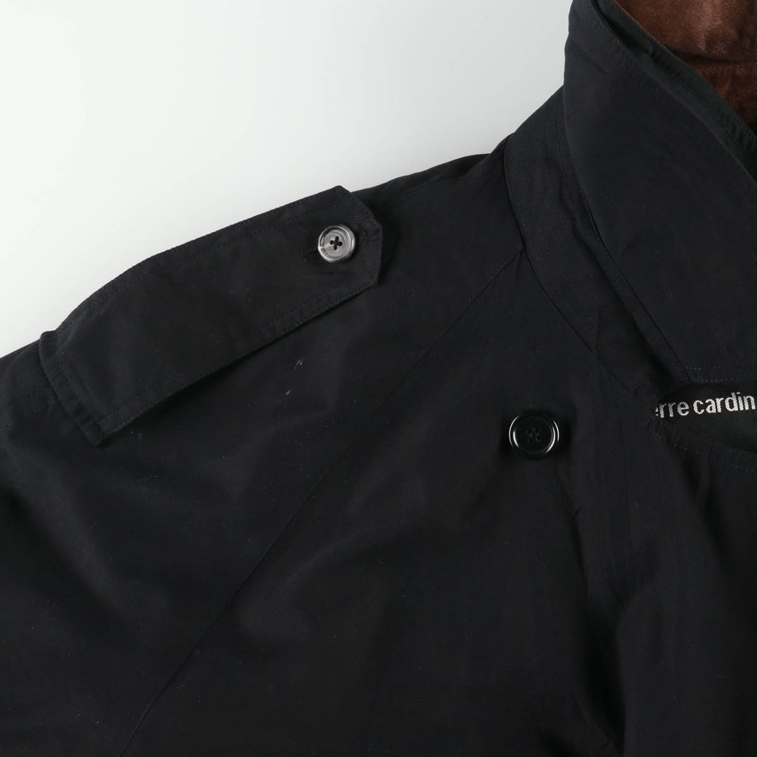Pierre Cardin trench coat, men's size XL polyester black type Vintage Second Hand