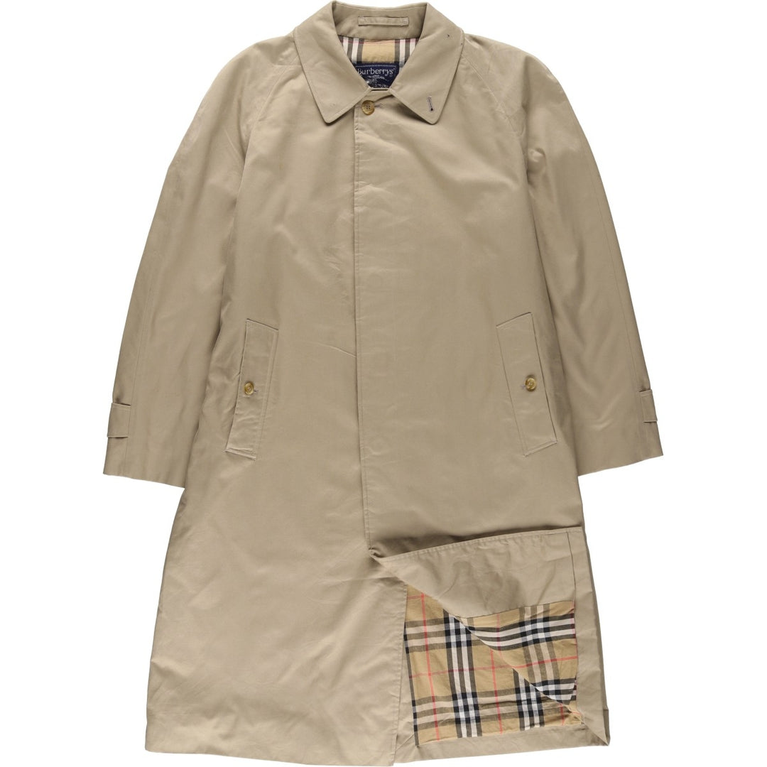 Burberry's Balmacaan Coat, Made in England, Men's Size L cotton Beige type Vintage Second Hand