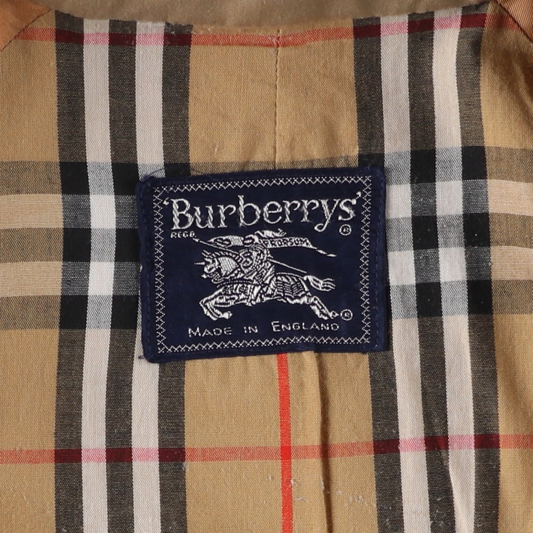 Burberry's Balmacaan Coat, Made in England, Men's Size L cotton Beige type Vintage Second Hand