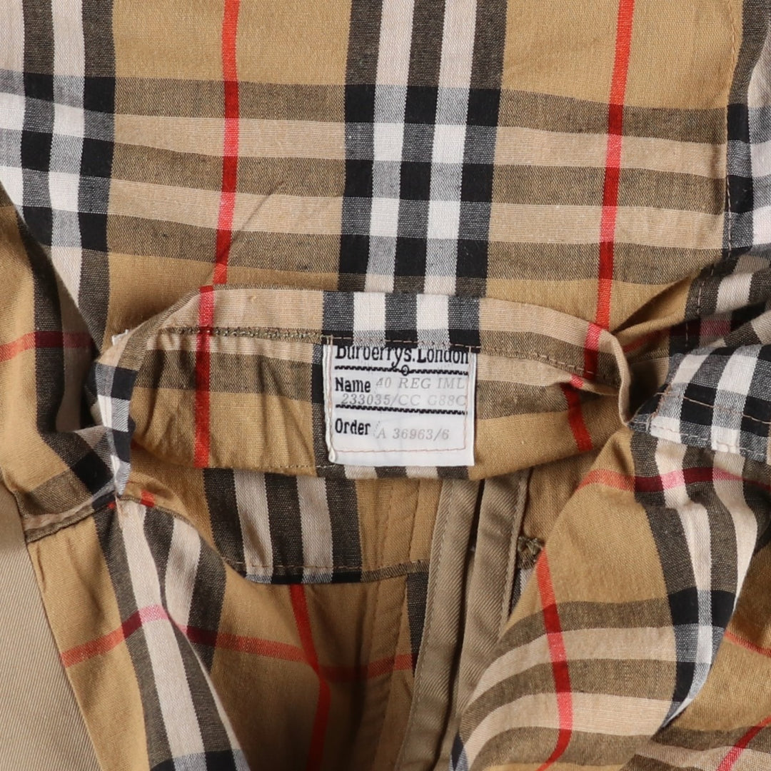 Burberry's Balmacaan Coat, Made in England, Men's Size L cotton Beige type Vintage Second Hand