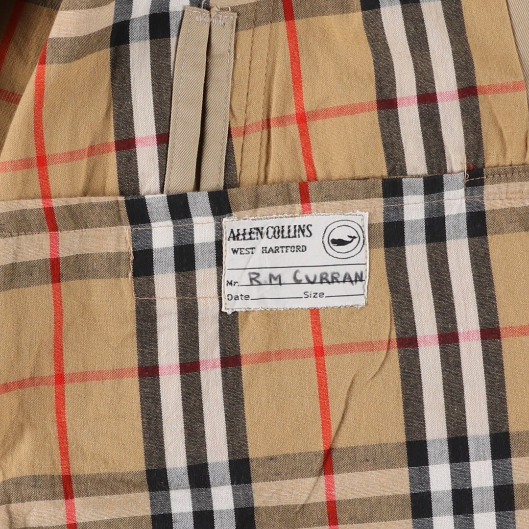 Burberry's Balmacaan Coat, Made in England, Men's Size L cotton Beige type Vintage Second Hand