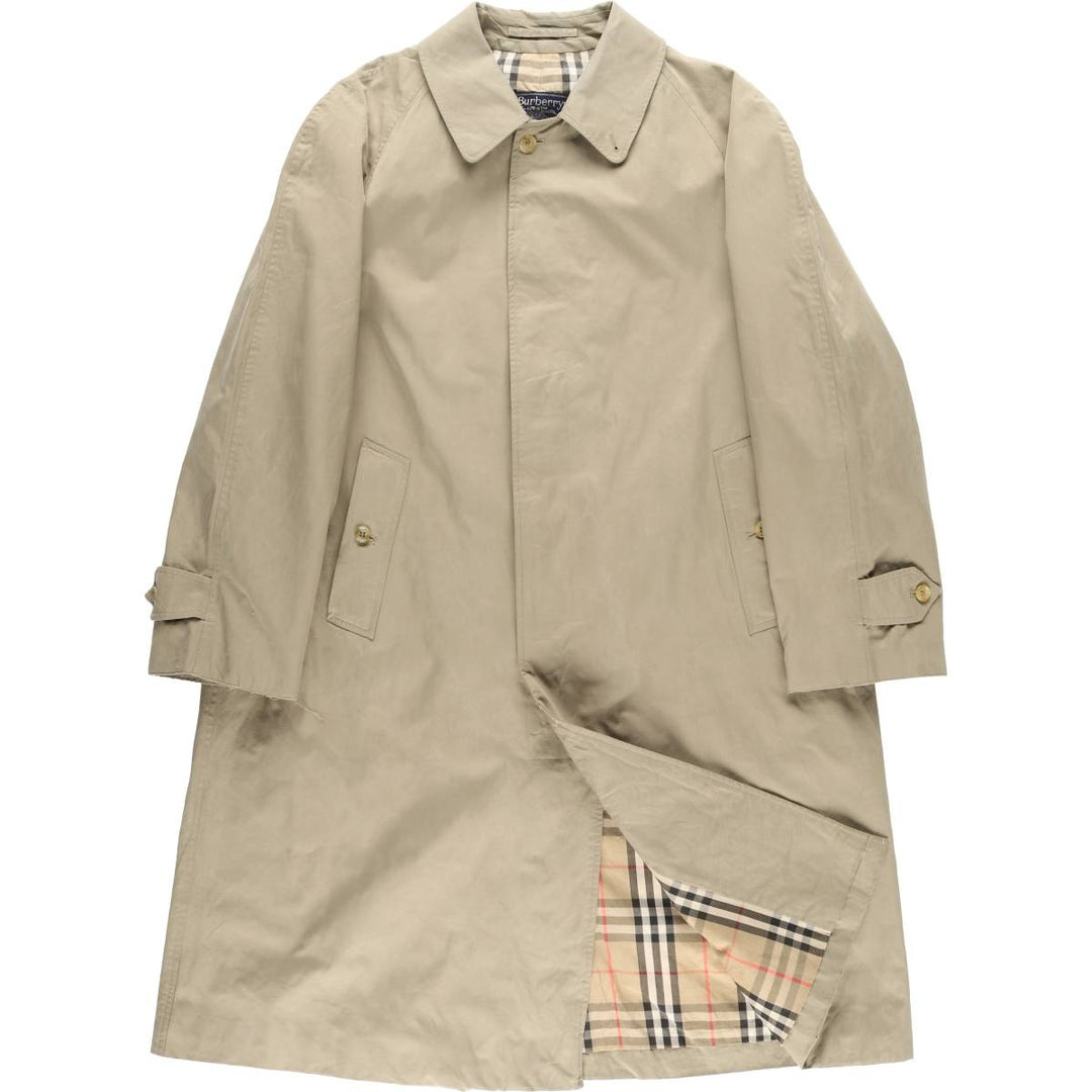Burberry's 100% cotton Balmacaan coat, made in England, size L. cotton Khaki type beige Vintage Second Hand