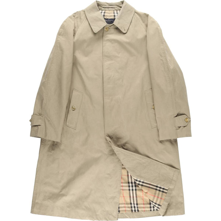 Burberry's 100% cotton Balmacaan coat, made in England, size L. cotton Khaki type beige Vintage Second Hand