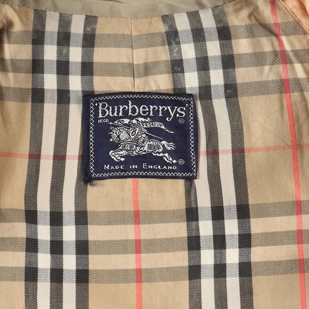 Burberry's 100% cotton Balmacaan coat, made in England, size L. cotton Khaki type beige Vintage Second Hand