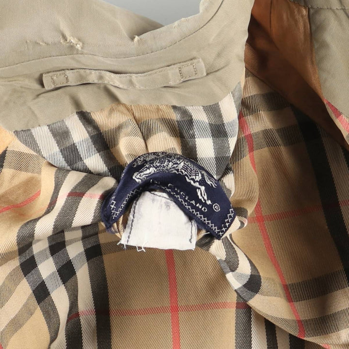 Burberry's 100% cotton Balmacaan coat, made in England, size L. cotton Khaki type beige Vintage Second Hand