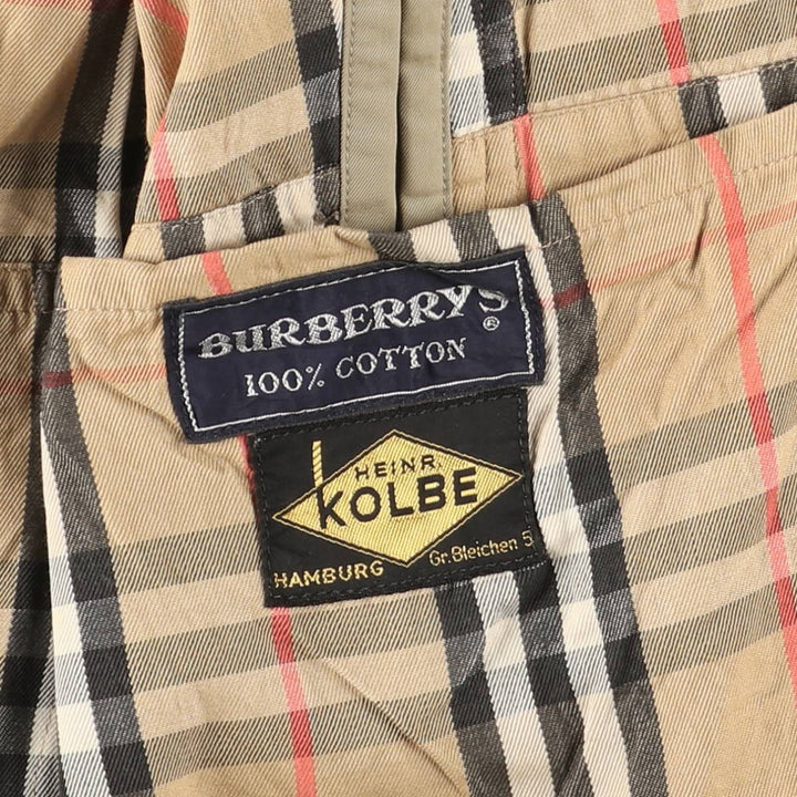 Burberry's 100% cotton Balmacaan coat, made in England, size L. cotton Khaki type beige Vintage Second Hand