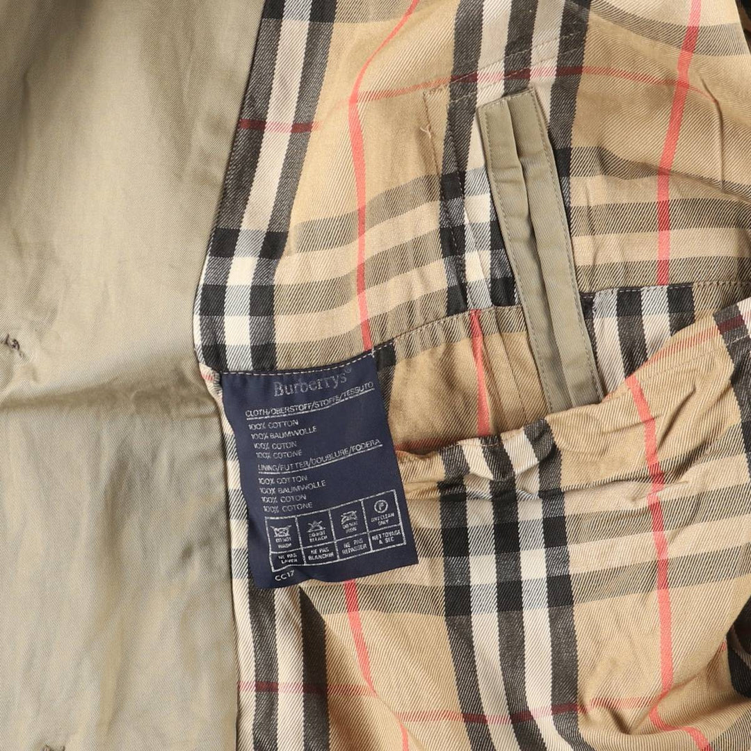 Burberry's 100% cotton Balmacaan coat, made in England, size L. cotton Khaki type beige Vintage Second Hand