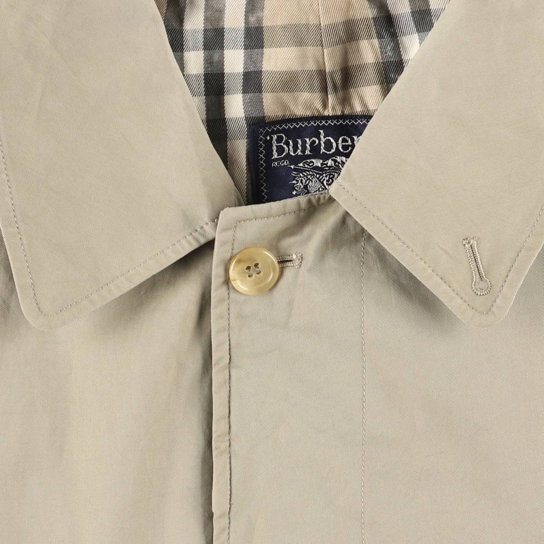 Burberry's 100% cotton Balmacaan coat, made in England, size L. cotton Khaki type beige Vintage Second Hand