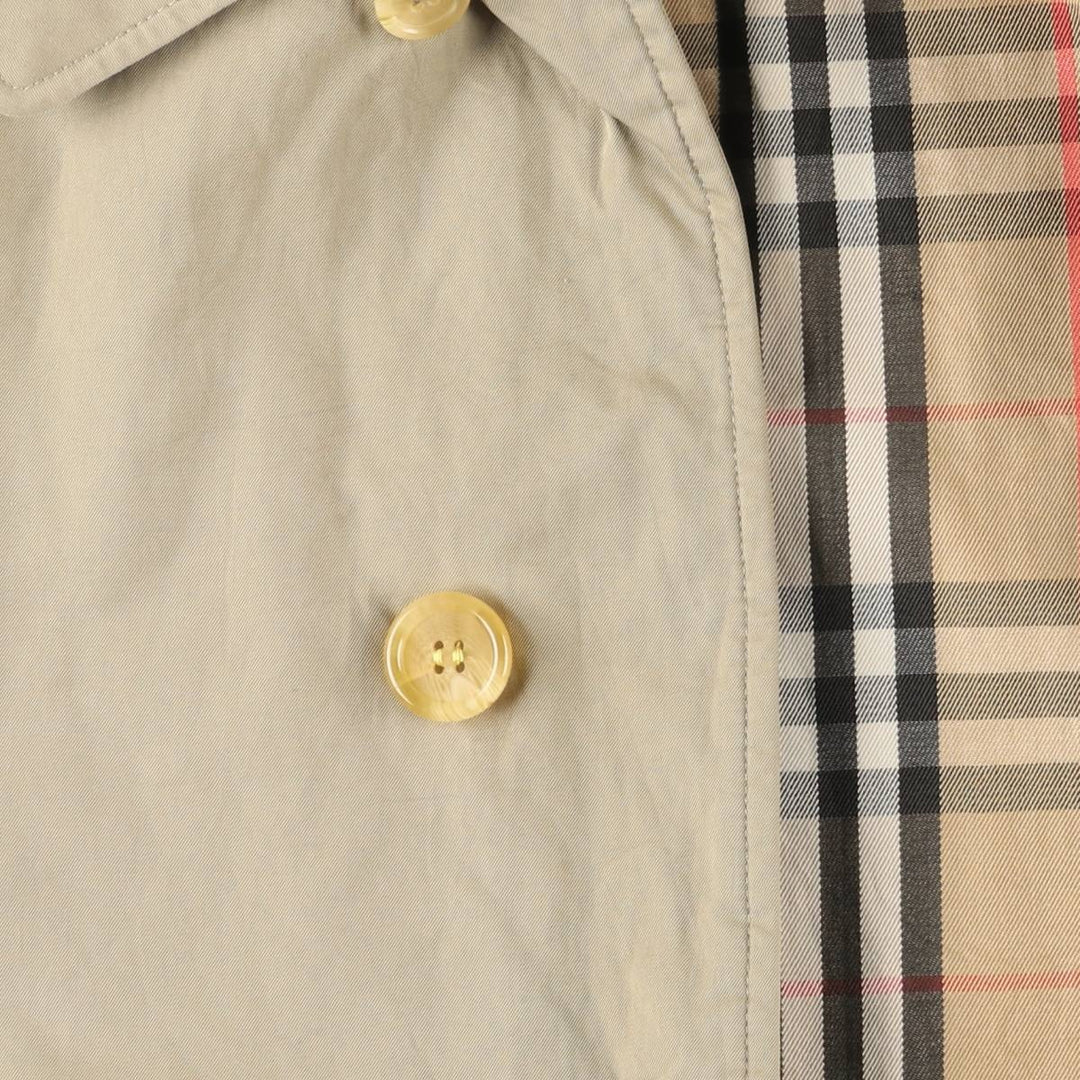 Burberry's 100% cotton Balmacaan coat, made in England, size L. cotton Khaki type beige Vintage Second Hand