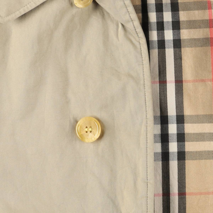 Burberry's 100% cotton Balmacaan coat, made in England, size L. cotton Khaki type beige Vintage Second Hand