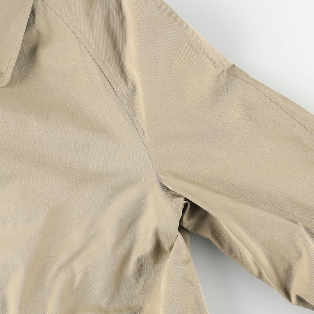 Burberry's 100% cotton Balmacaan coat, made in England, size L. cotton Khaki type beige Vintage Second Hand