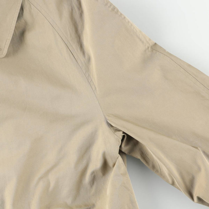Burberry's 100% cotton Balmacaan coat, made in England, size L. cotton Khaki type beige Vintage Second Hand