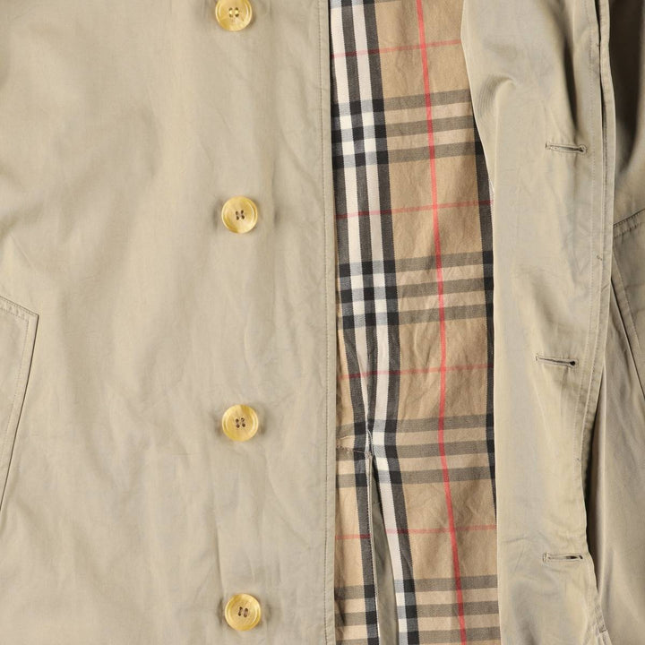 Burberry's 100% cotton Balmacaan coat, made in England, size L. cotton Khaki type beige Vintage Second Hand