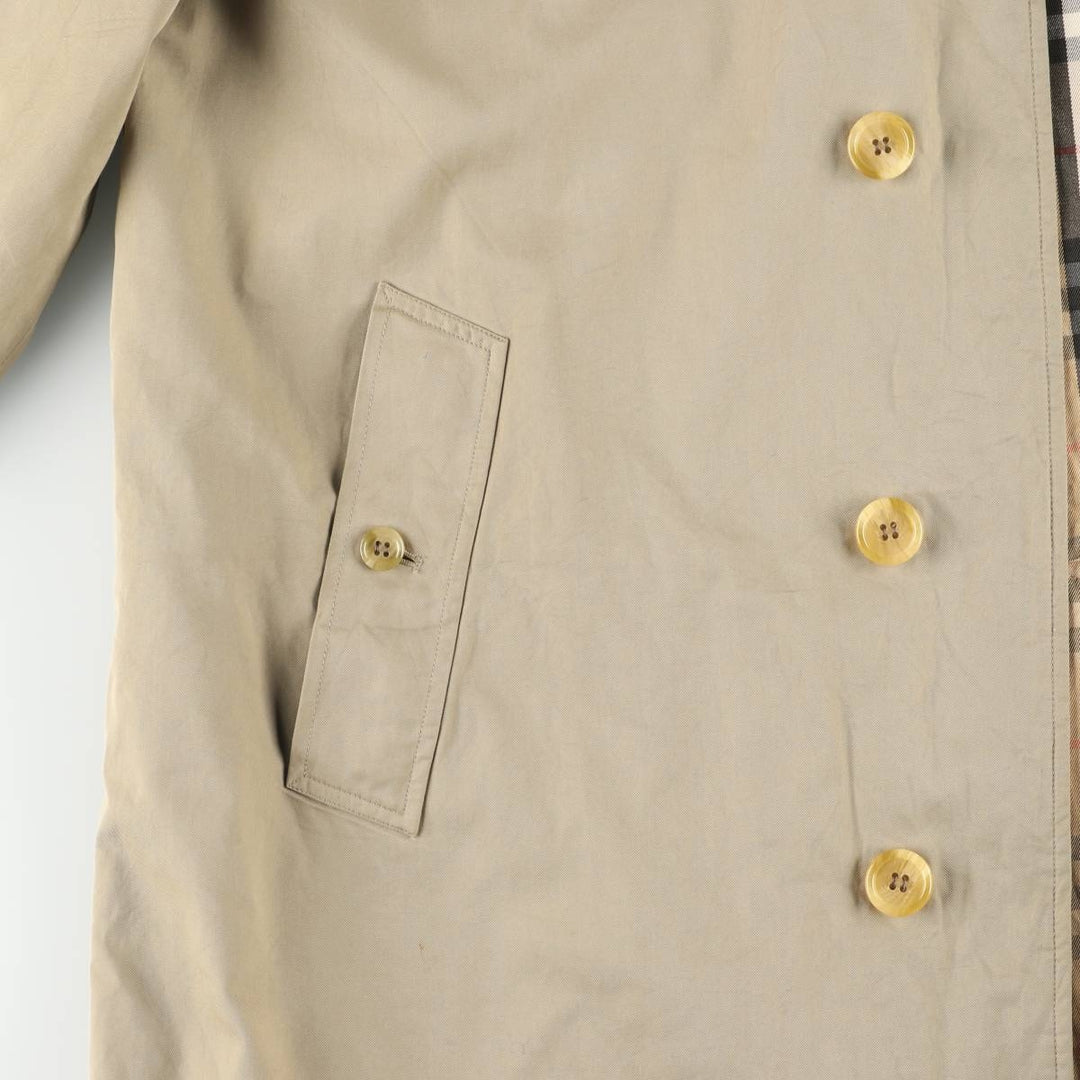 Burberry's 100% cotton Balmacaan coat, made in England, size L. cotton Khaki type beige Vintage Second Hand