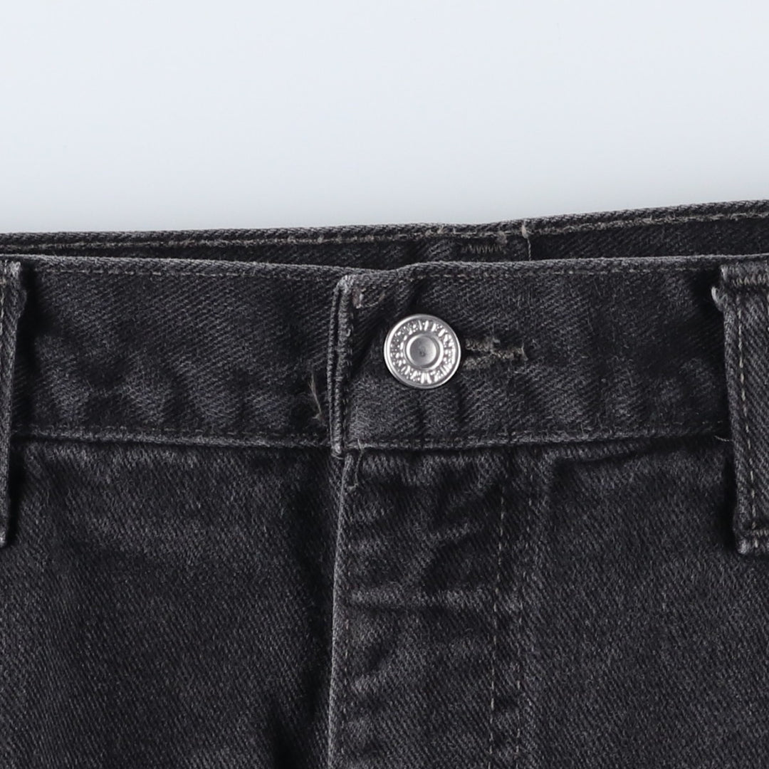 2000'S Levi's 505 Regular Fit Straight Leg Tapered Black Denim Pants, Made in Canada, Men's Size W35 cotton black type Vintage Second Hand