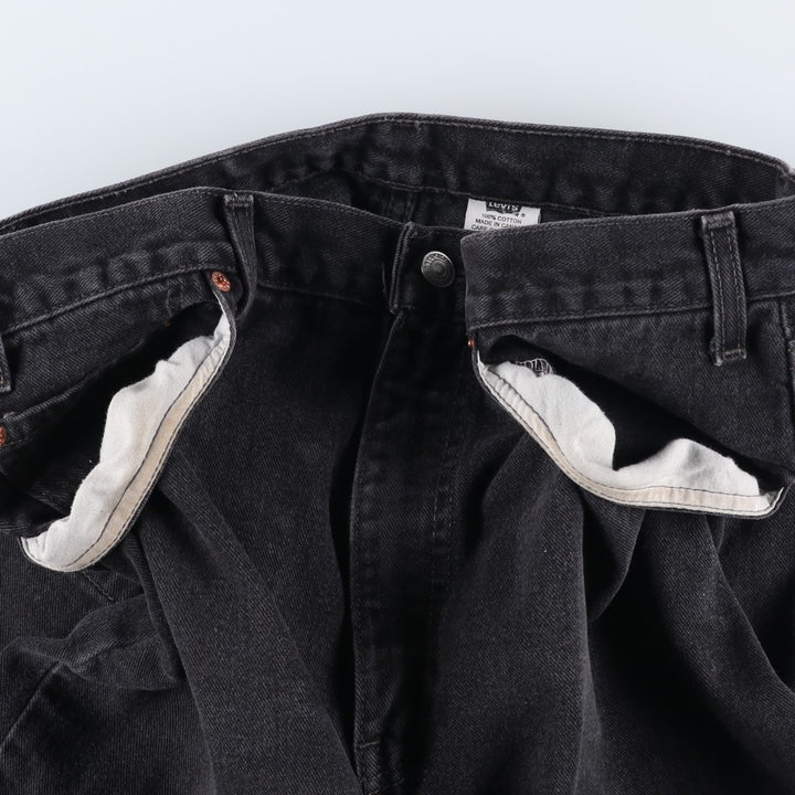 2000'S Levi's 505 Regular Fit Straight Leg Tapered Black Denim Pants, Made in Canada, Men's Size W35 cotton black type Vintage Second Hand
