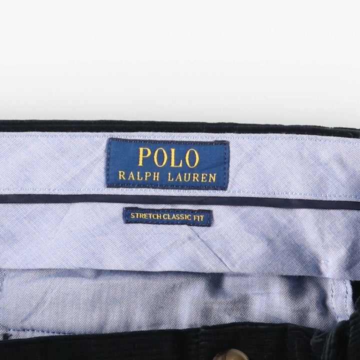 Ralph Lauren POLO RALPH LAUREN STRETCH CLASSIC FIT Corduroy Pants Men's Size W37 unclear navy blue type Vintage Second Hand