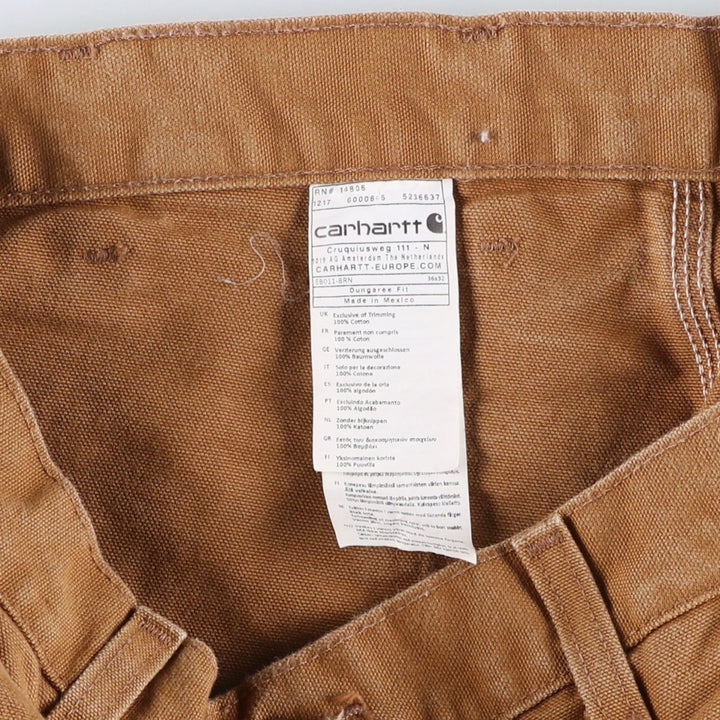 Carhartt Dungaree Fit Duck Painter Pants, Men's, W37 equivalent cotton brown type Vintage Second Hand
