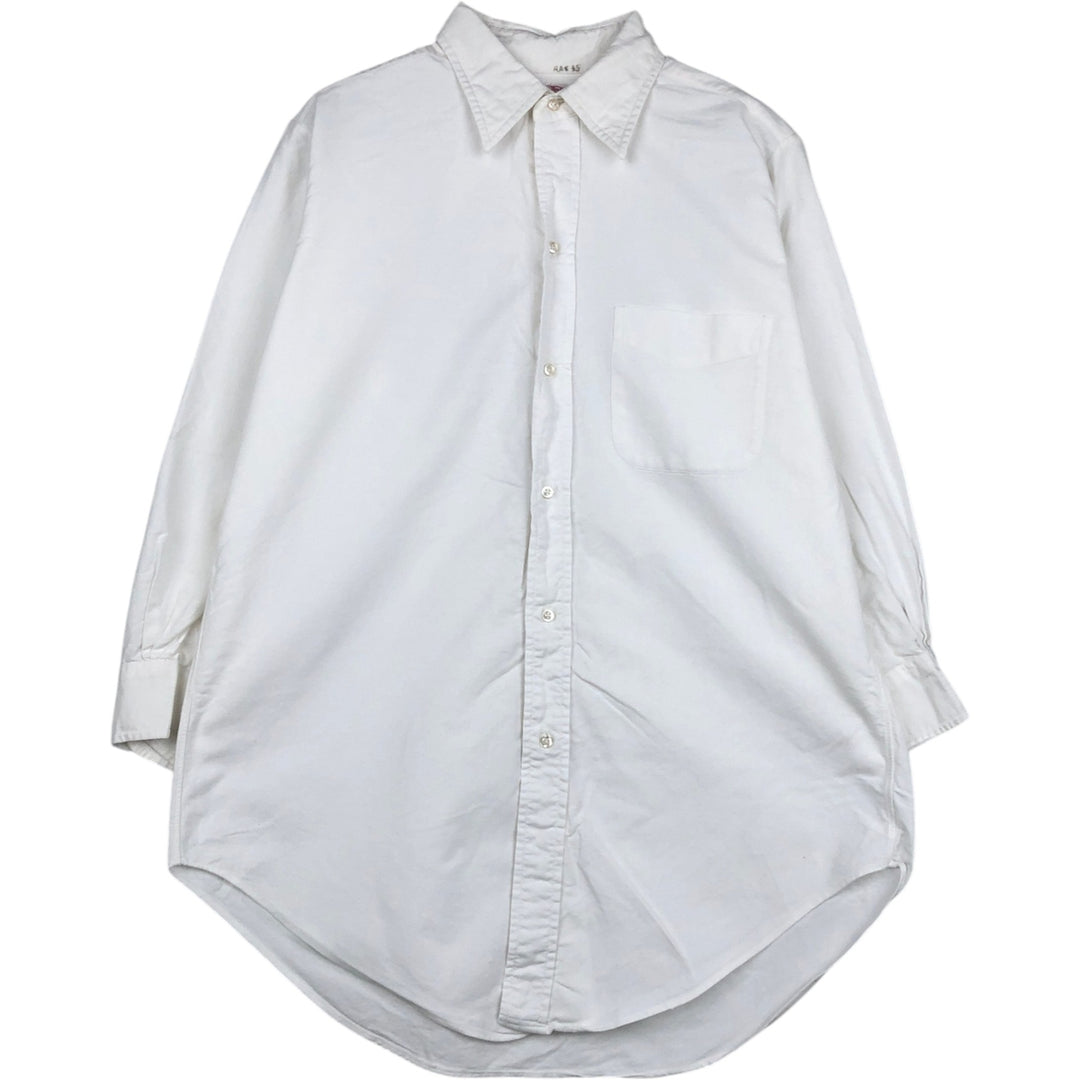 Vintage 1970'S Brooks Brothers MAKERS long-sleeved cotton shirt, size M, men's cotton white type Vintage Second Hand