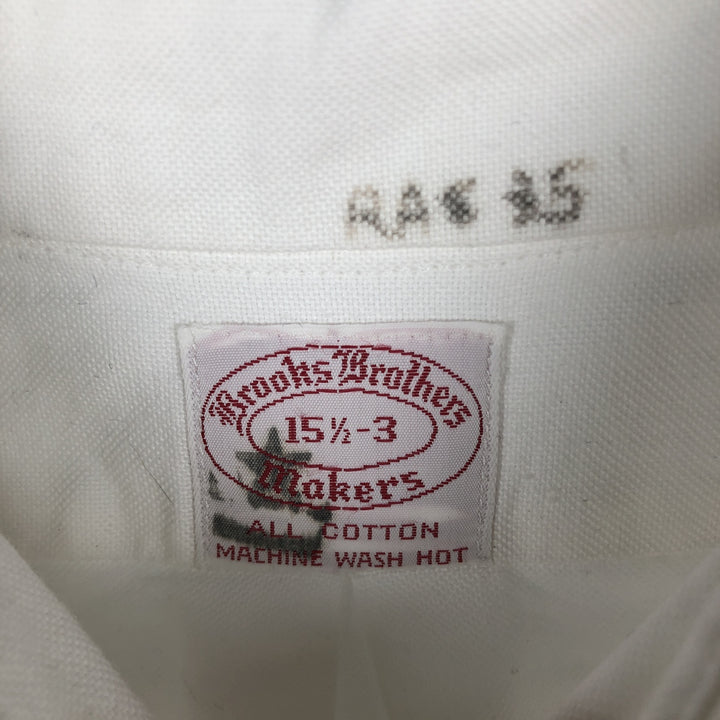Vintage 1970'S Brooks Brothers MAKERS long-sleeved cotton shirt, size M, men's cotton white type Vintage Second Hand