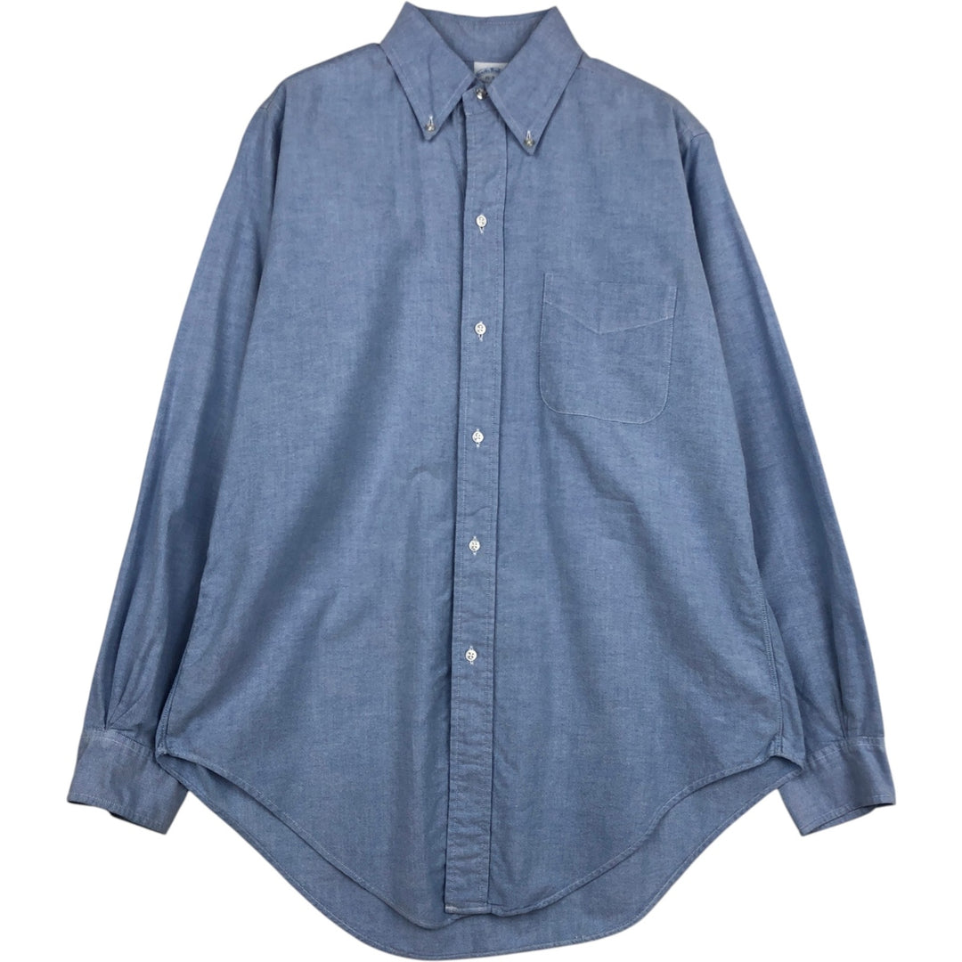 Vintage Brooks Brothers MAKERS long-sleeved button-down shirt, made in the USA, size L, men's. cotton blue type Vintage Second Hand