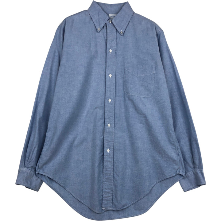 Vintage Brooks Brothers MAKERS long-sleeved button-down shirt, made in the USA, size L, men's. cotton blue type Vintage Second Hand