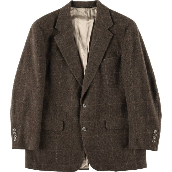 Brooks Brothers Check Pattern Herringbone Camel Hair Tailored Jacket, Made in USA, Men's Size Medium Camel hair brown type Vintage Second Hand
