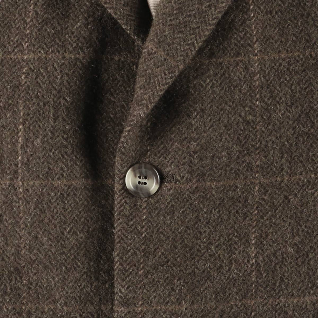 Brooks Brothers Check Pattern Herringbone Camel Hair Tailored Jacket, Made in USA, Men's Size Medium Camel hair brown type Vintage Second Hand